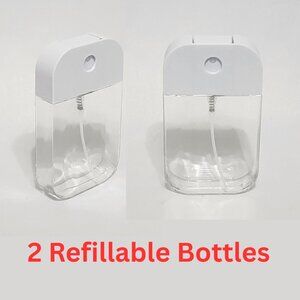 2-Qty Brand New CLEAR Refillable Compact Automizer 1.7 oz / 50 ml Spray Bottles